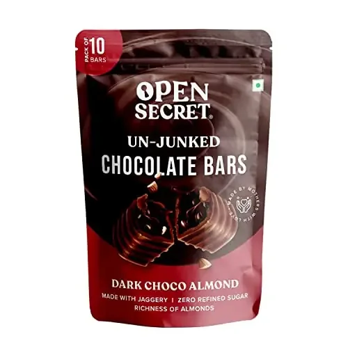 Open Secret Dark Chocolate Gift Pack Box Hamper Flavour Bar Healthy Premium Snacks Item For Kids Family Wedding Birthday No Refined Sugar Pack of 1-10 Chocolate Bar