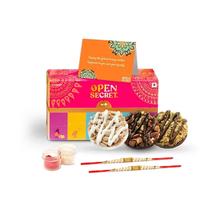 Open Secret Holi Gift Box Combo of 4 Cookies Gift Hamper, Cookies, Gift Hamper, Holi Gift Hampers, Gift Set, Corporate Gifts for Employees with Festive Card