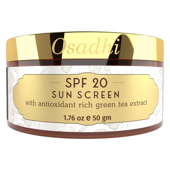 OSADHI Vegan Sunscreen Spf 20 for Women Men With Zinc Oxide for Oily Acne Prone Skin, 50 Gm