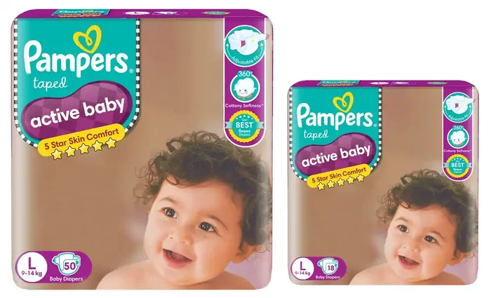 Pampers Active Baby Diapers, New Born, Extra Small, (Nb, Xs) Size, 24 Count, Taped Style Diaper & All Round Protection Pants, Small Size Baby Diapers, (S) 16 Count Lotion With Aloe Vera