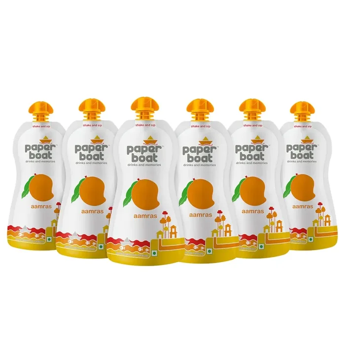 Paper Boat Aamras Mango Fruit Juice No Added Preservatives and Colours (Pack of 6 200ml each)