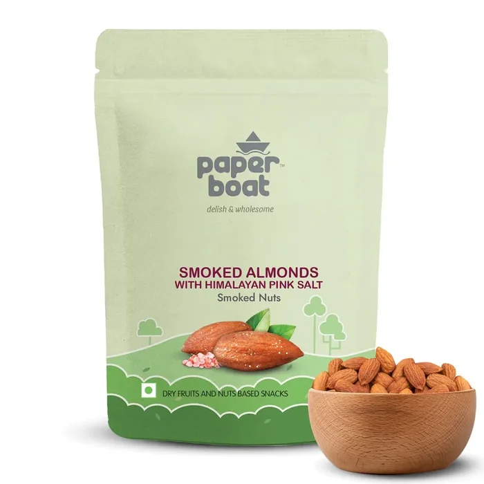 Paper Boat Premium Smoked and Roasted Almonds with Himalayan Pink Salt Healthy Dry Fruit Snack Pouch (200g)