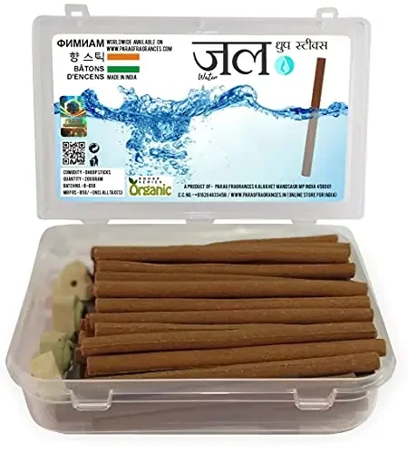 Parag Fragrances Jal / Water 200Gm Dhoop Sticks (Organic Series) Extra Prefumed Dhoop Sticks for Meditation Fragrance Air Purification and Religious Use