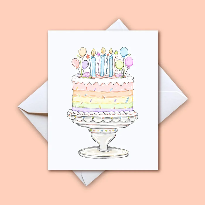 PASTEL BIRTHDAY CAKE CARD