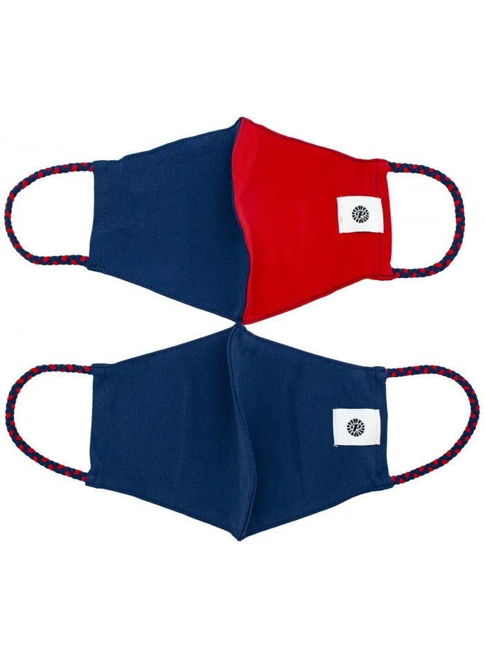 POMCHIE MASKS, NAVY/RED