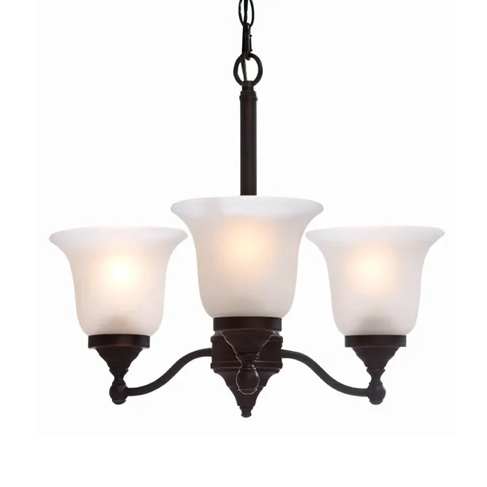 Project Source Roseall 3 -Light Oil-rubbed Bronze Traditional For Use in Bedrooms, Dining Rooms, Foyers, Kitchens, Living Rooms Chandelier