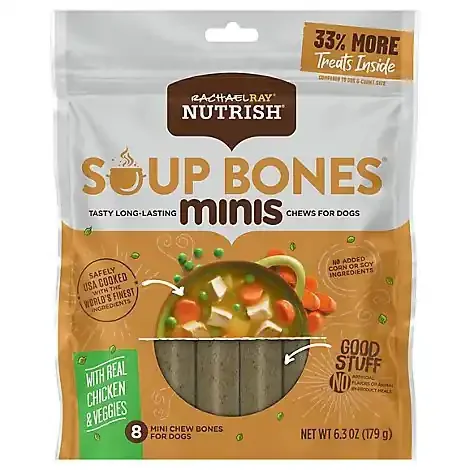 Rachael Ray Nutrish Soup Bones Minis Chicken And Veggie Flavor Dog Treat 6.3-oz – 6.3 OZ