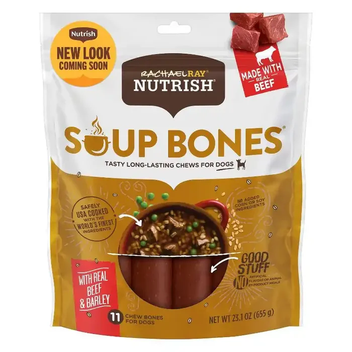 Rachael Ray Nutrish Soup Bones Real Beef & Barley Chewy Dog Treats – 23.1oz/11ct