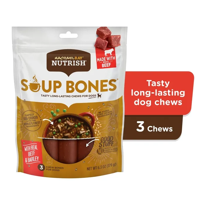 Rachael Ray Nutrish Soup Bones With Real Beef & Barley, 3 Dog Chews