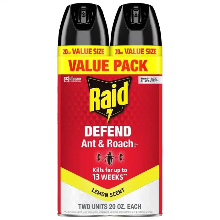 Raid Ant and Roach Killer Bug Spray Unscented – 2ct/20oz each