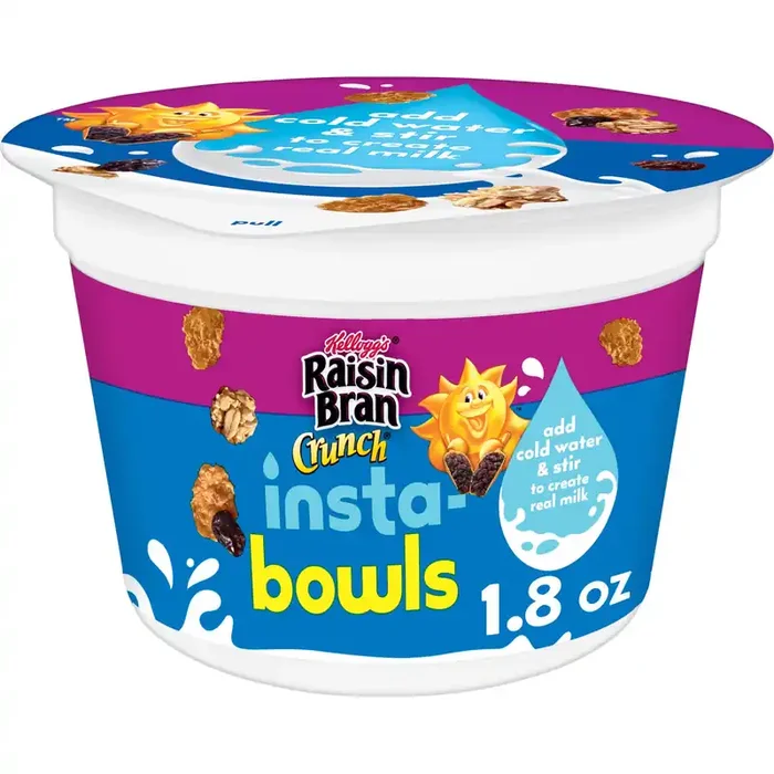Raisin Bran Kellogg‘s Raisin Bran Insta-Bowls Cold Breakfast Cereal, Original, 1.8 oz