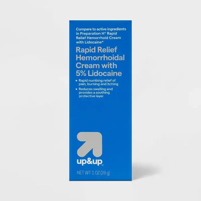 Rapid Relief Hemorrhoid Cream with 5% Lidocaine – 1oz – up&up™