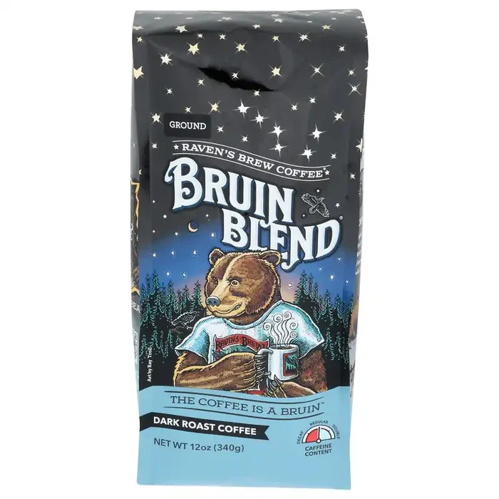 Raven‘s Brew Coffee Bruin Blend Full City Roast Coffee Ground – 12 oz