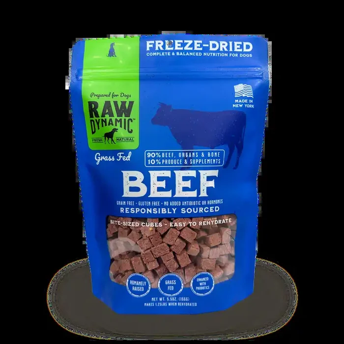 Raw Dynamic – Beef Formula – Freeze-Dried Dog Food – Various Sizes