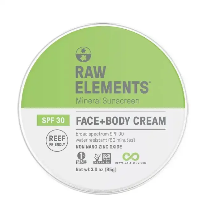 Raw Elements Face and Body Mineral Sunscreen Tin – SPF 30 – 3oz