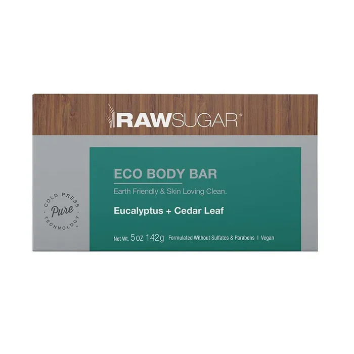 Raw Sugar Eco Body Bar – Eucalyptus + Cedar Leaf