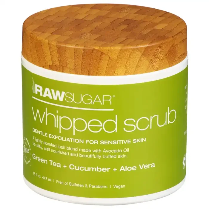 Raw Sugar Green Tea + Cucumber + Aloe Vera Whipped Scrub 15 fl oz