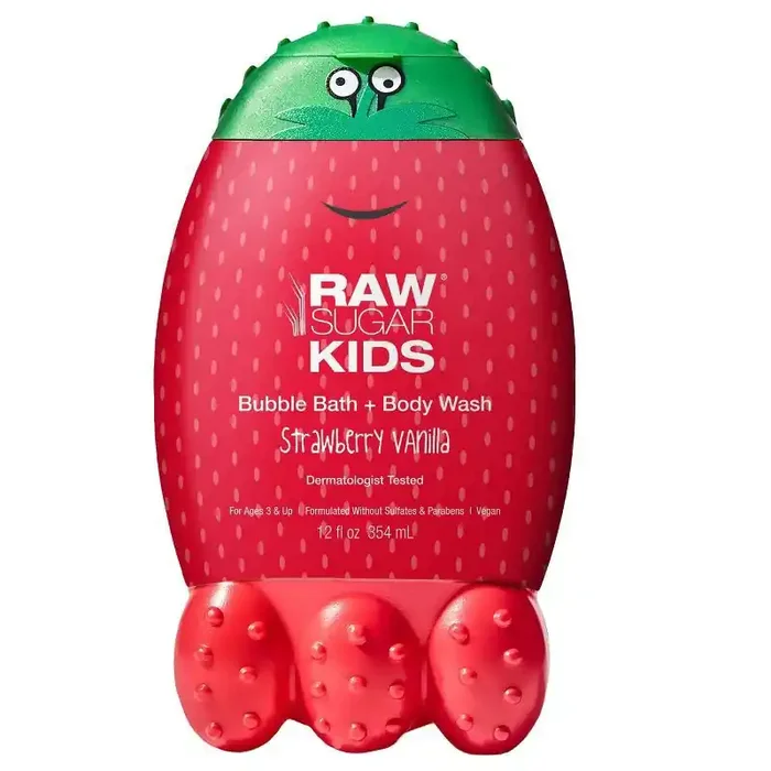 Raw Sugar Kids‘ Bubble Bath + Body Wash – Strawberry Vanilla – 12 fl oz