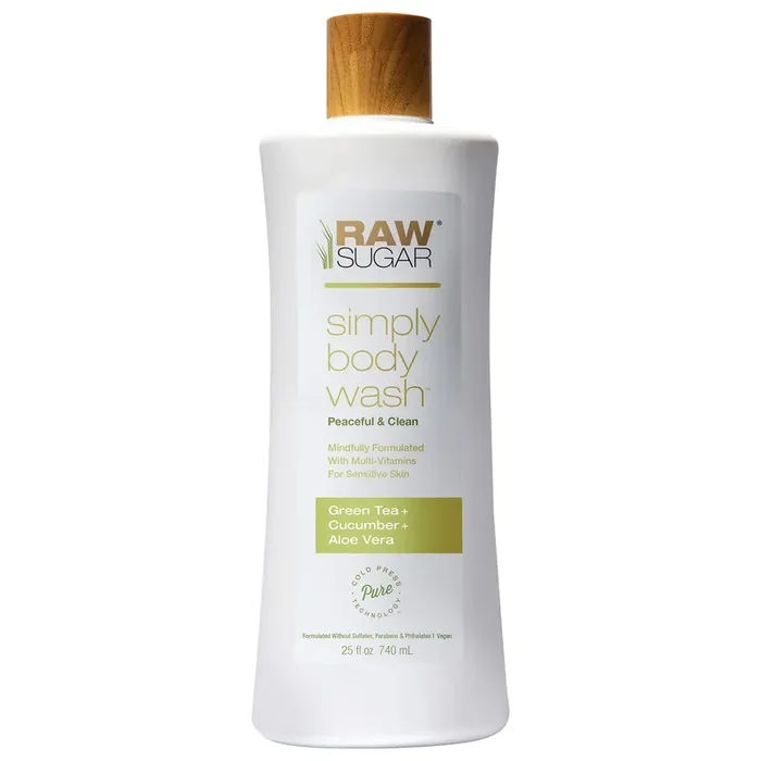 Raw Sugar Sensitive Skin Body Wash – Green Tea + Cucumber + Aloe Vera 25 oz