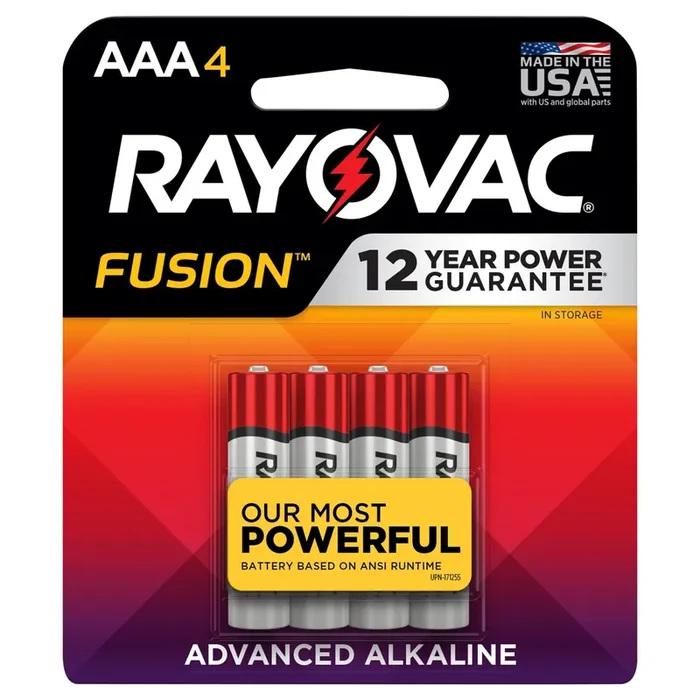 Rayovac Fusion AAA Advanced Alkaline Batteries 4 ea