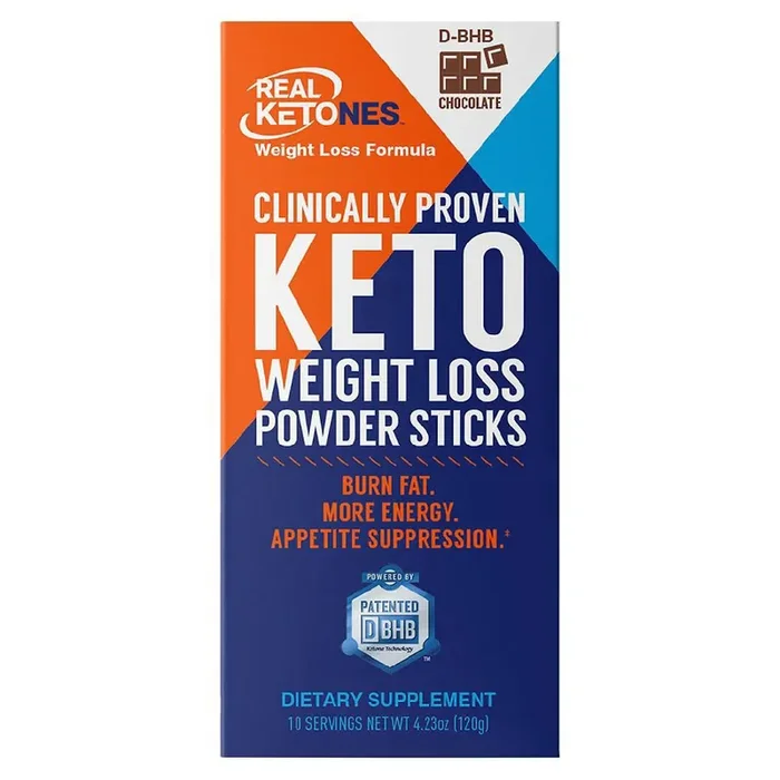 Real Ketones Weight Loss Powder Sticks, Keto, D-BHB, Chocolate