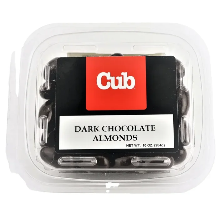 Reasor‘s Dark Chocolate Almonds 10Oz Clamshell