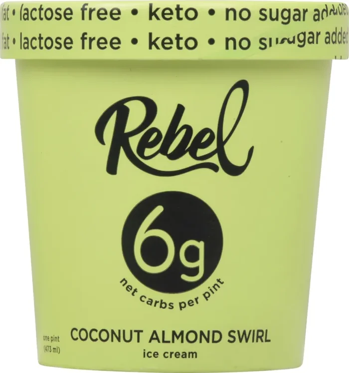 Rebel Coconut Almond Swirl Ice Cream 1 pt