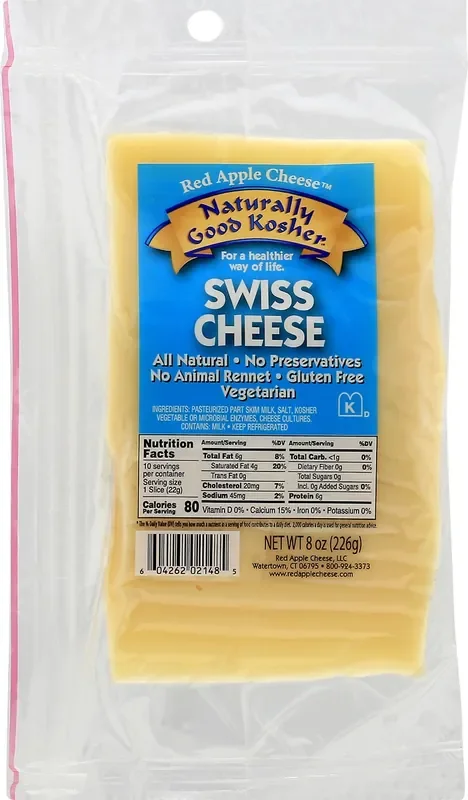 Red Apple Cheese Cheese Slices, Swiss Cheese – 8 oz