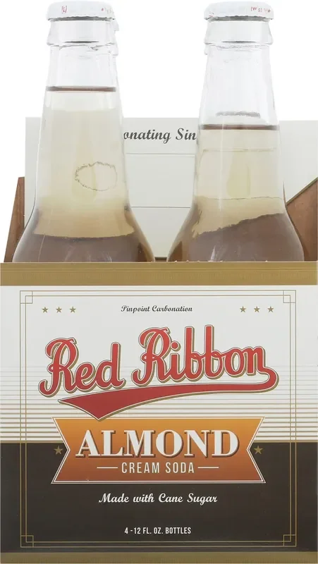 Red Ribbon Almond Cream Soda Bottle – 48 oz