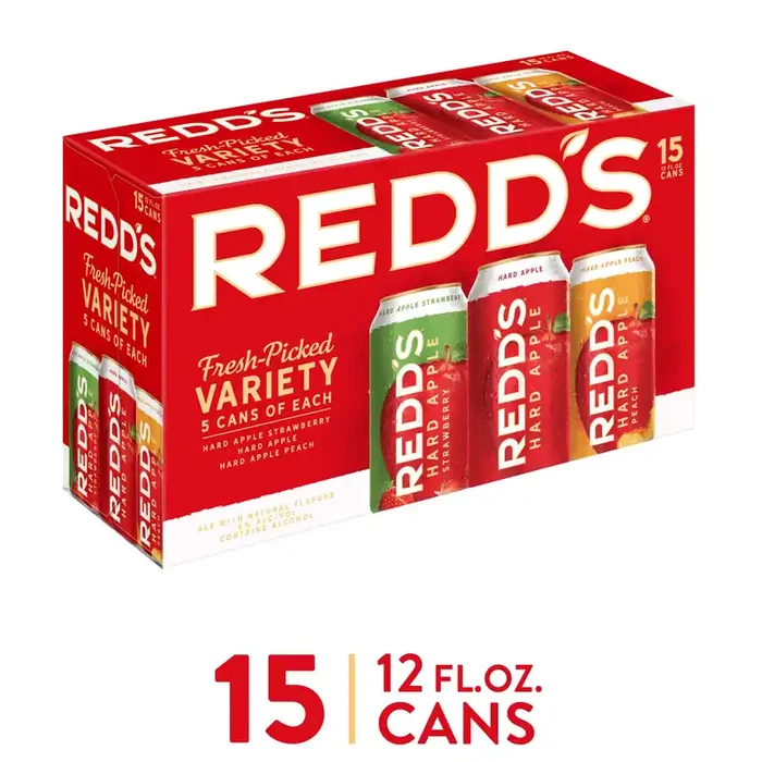 Redd‘s Variety Pack Redd‘s Hard Apple Variety Pack Ale Beer, 15 Pack, 12 fl. oz. Cans, 5% ABV