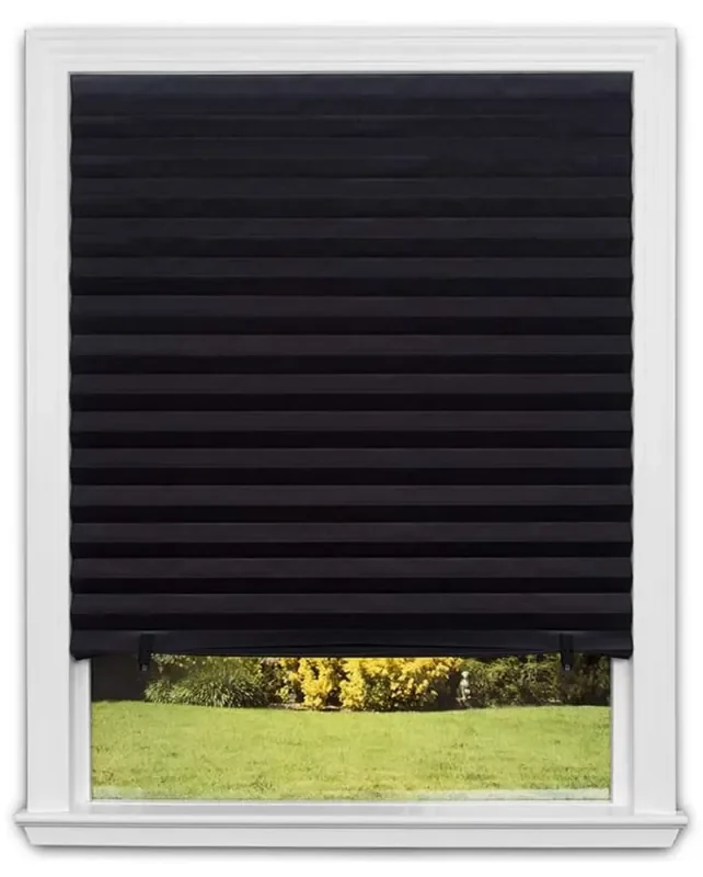 Redi Shade 36-in x 72-in Black Blackout Cordless Pleated Shade