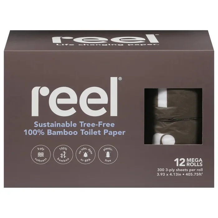 Reel Bamboo Paper Bath Tissue 3 Ply – 12 Count