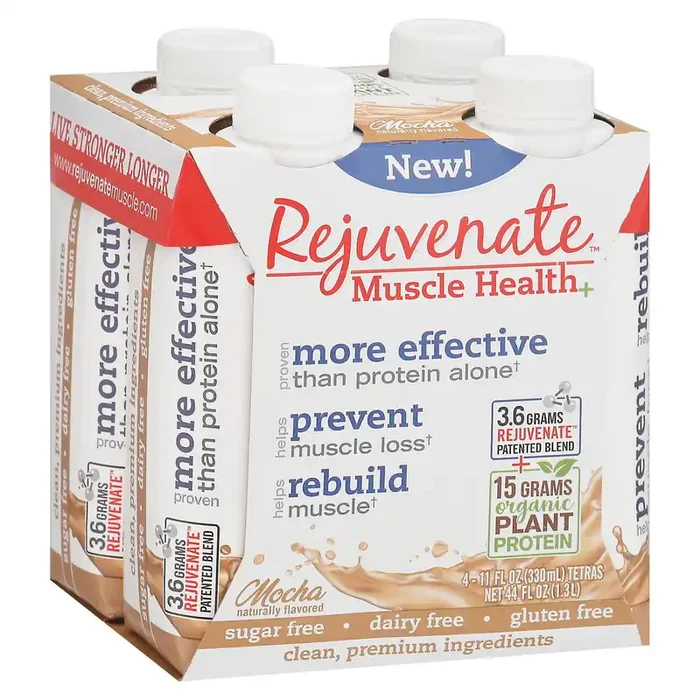Rejuvenate Muscle Health+ Mocha Protein Shake 4 – 11 fl oz Cartons