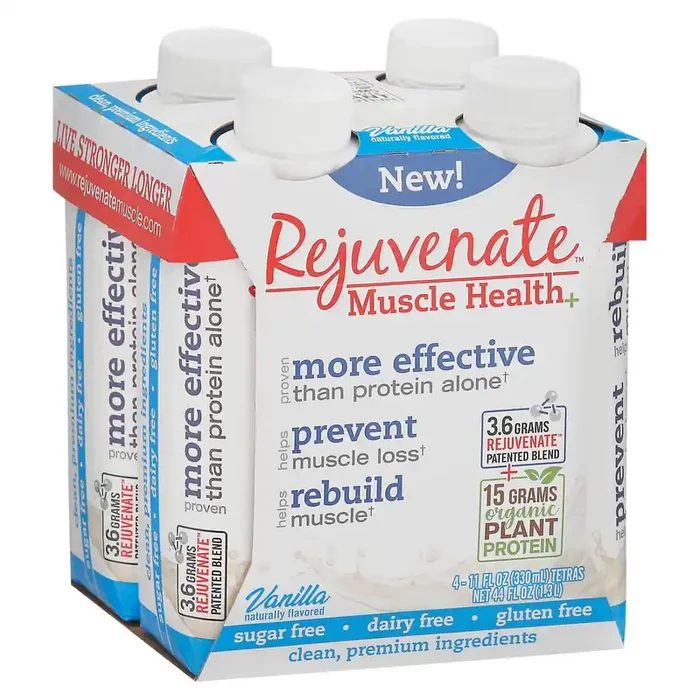 Rejuvenate Muscle Health+ Vanilla Protein Shake 4 – 11 fl oz Cartons