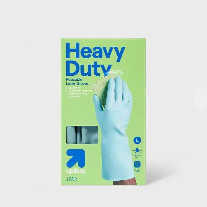 Reusable Heavy Duty Latex Gloves – Large – up&up™