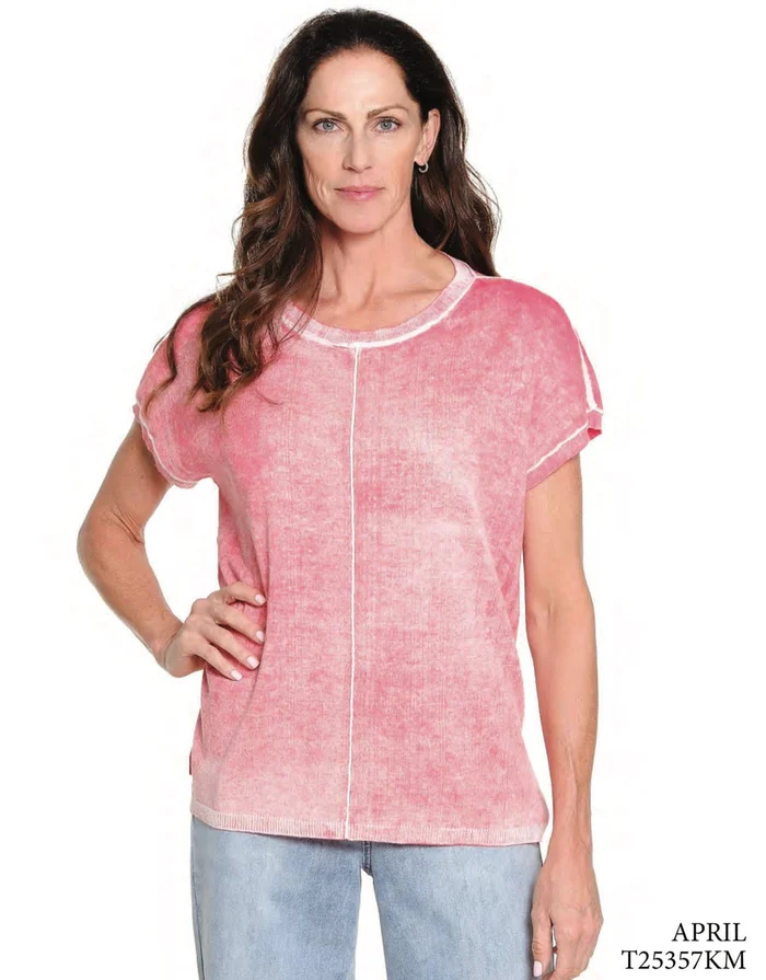Reverse Print Coral Top