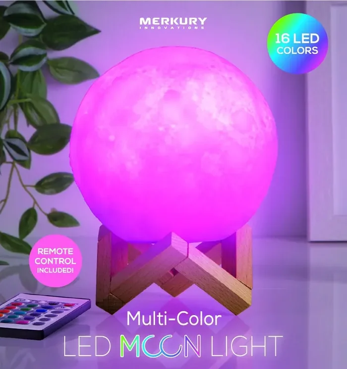 Rgb Moon Light With Wood Stand And Remote