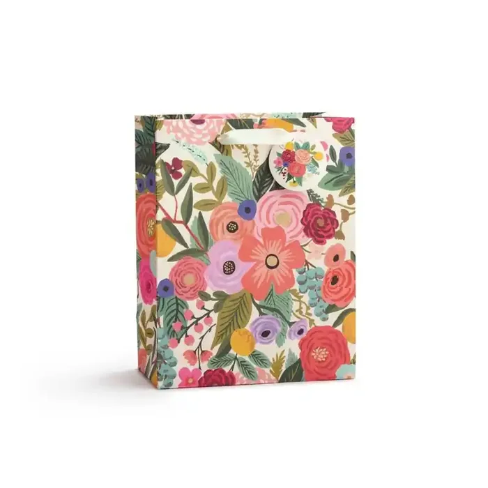 Rifle Paper Co. Garden Party Cub Gift Bag Floral Paper Gift Bag for All Occasions, 10″ x 7.8″ x 4″