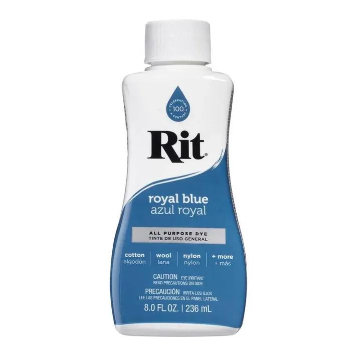 Rit 8oz All-Purpose Dye – Royal Blue Liquid, Non-Toxic, Low-Odor, for Wood, Canvas, Textiles, Paper