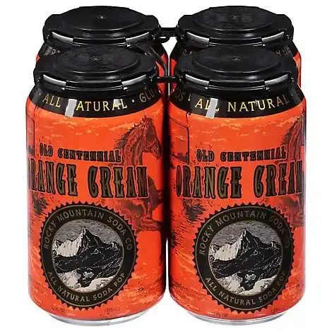 Rocky Mountain Soda Co. Rocky Mountain Old Centennial Orange Cream 4 Count – 12 Fl. Oz.