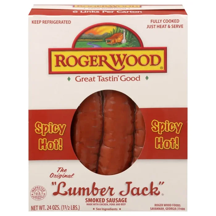 Roger Wood Spicy Hot Smoked Sausage 24 oz