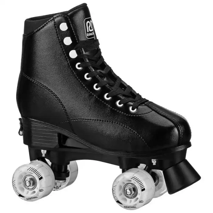 Roller Derby Youth Adjustable Roller Skates – Black 3-6 Lace-Up, Padded Boot Shaft