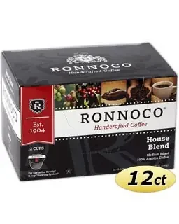Ronnoco Decaf House Blend K-Cup Coffee- 12 ct