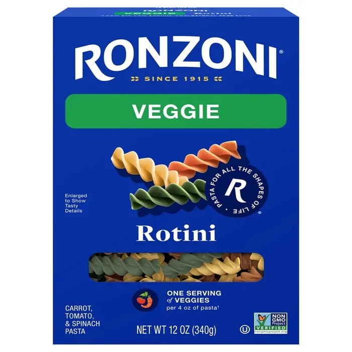 Ronzoni Garden Delight Rotini, 12 oz, Non-GMO Tricolor Pasta