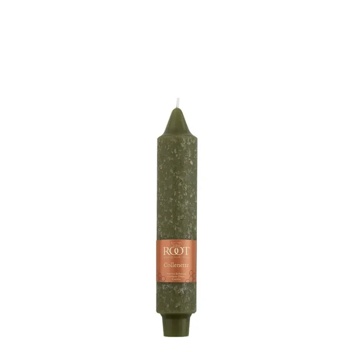Root Collenette Taper Candle – Dark Olive
