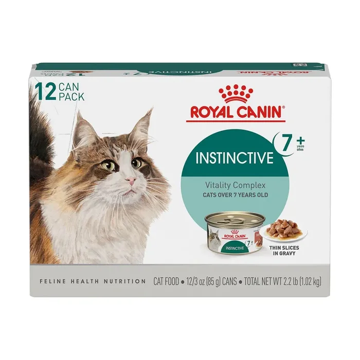 Royal Canin Instinctive 7+ Years Thin Slices in Gravy Wet Cat Food, 3 oz, 12-pack