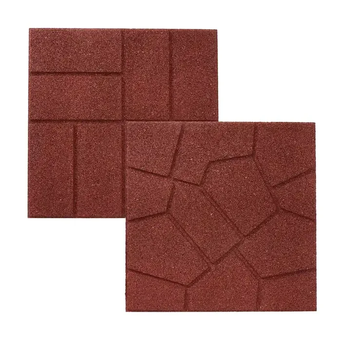 Rubberific 16-in L x 16-in W x 0.75-in H Square Red Rubber Paver