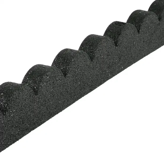 Rubberific 4-ft x 4-in SmartLoc Scallop Black Rubber Landscape edging section with stakes