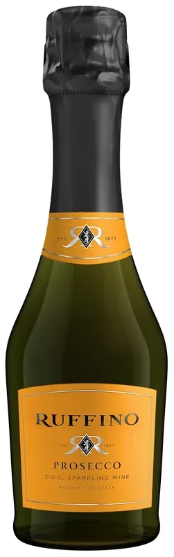 Ruffino Prosecco DOC, Italian White Sparkling Wine, 187ml Mini Bottle