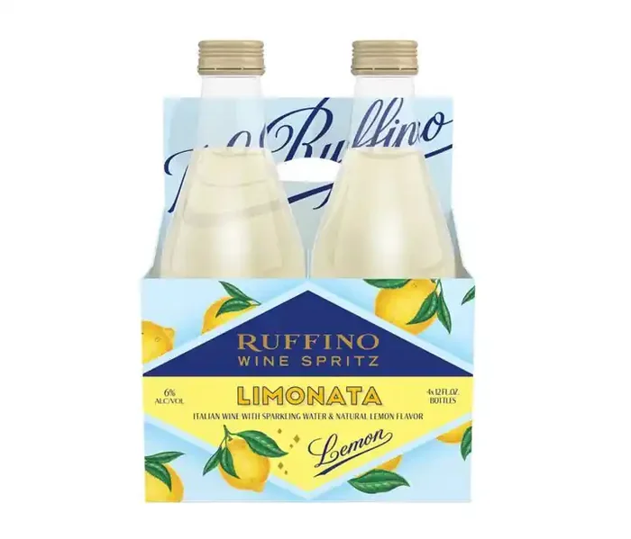Ruffino Wine Spritz Limonata Lemon, Italian White Sparkling Wine Spritzer, 4 pk 12 fl oz Bottles